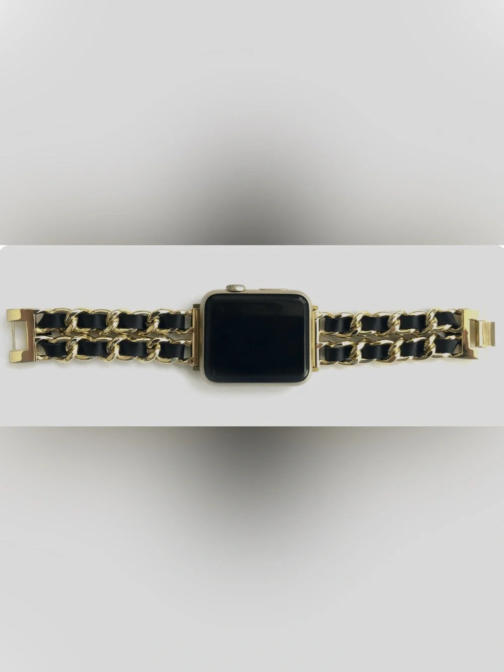 Gold and Black Chain-Link Watch Band for Smartwatch